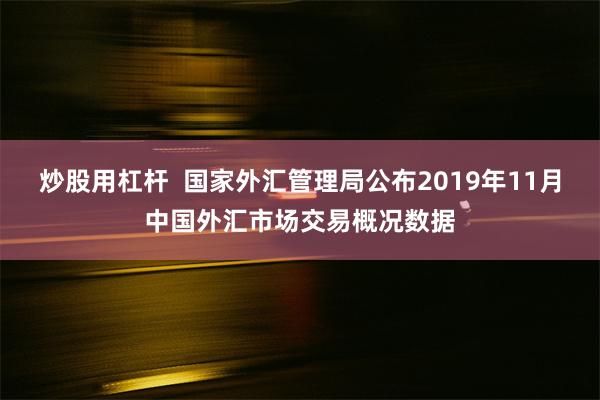 炒股用杠杆  国家外汇管理局公布2019年11月中国外汇市场交易概况数据