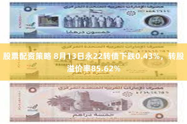 股票配资策略 8月13日永22转债下跌0.43%，转股溢价率85.62%