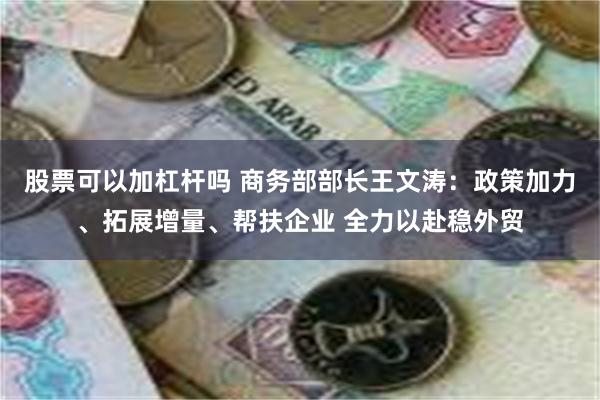 股票可以加杠杆吗 商务部部长王文涛：政策加力、拓展增量、帮扶企业 全力以赴稳外贸